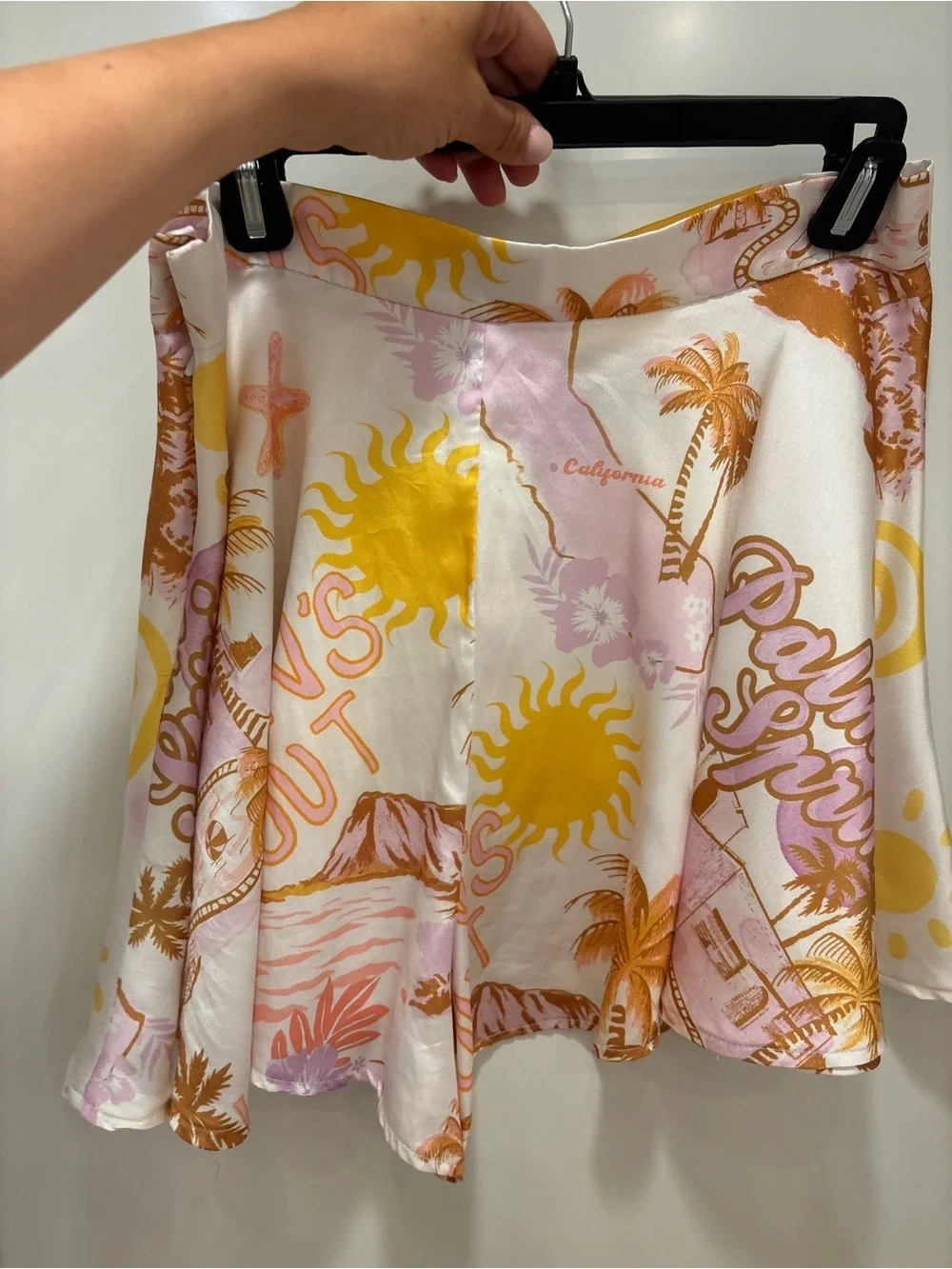 ASOS multicolor tropical print skirt - pink, yellow, orange